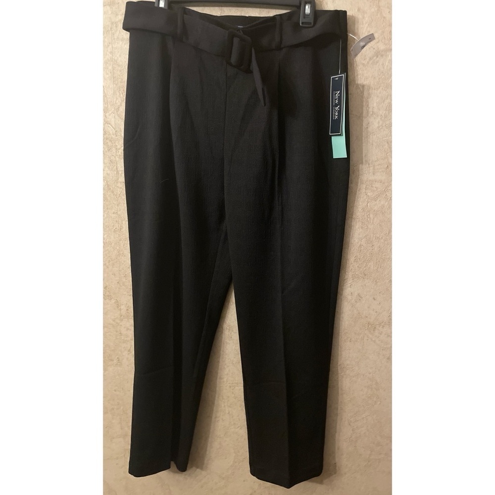 New York Clothing Company Belted Black Pants